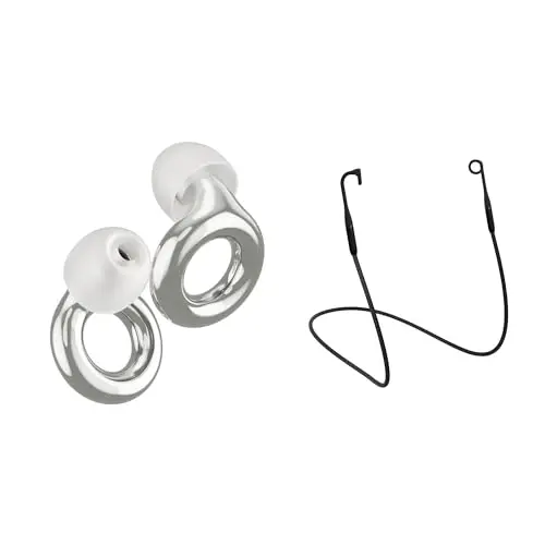 Loop Experience Bundle with silver earplugs and charcoal link connector cord