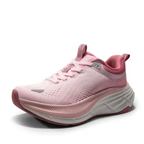 NORTIV 8 Women's ActiveBreeze walking shoes in Pink, showcasing the thick cushioned sole.