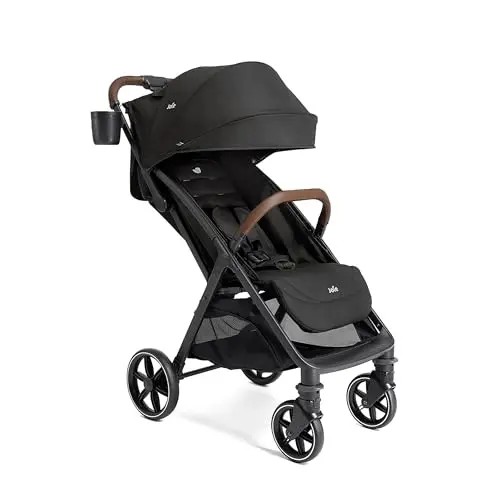 Joie Nutmeg Compact Stroller folded compactly showing lightweight design