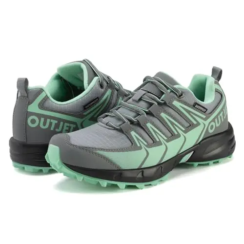 OUTJET Women's Waterproof Hiking Shoes for outdoor walking