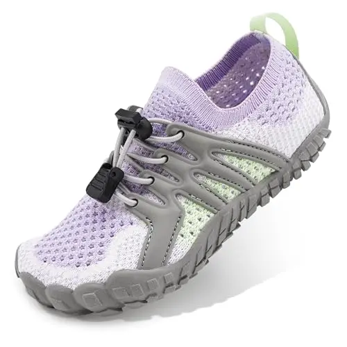 Stelle kids water shoes with adjustable laces and purple color