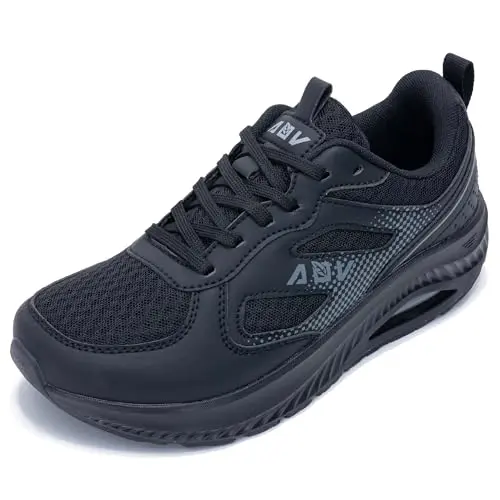 W WINBET women's black wide toe box orthotic sneaker