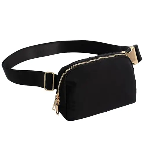 FORZAROCKET fanny pack with gold metal zippers and hardware