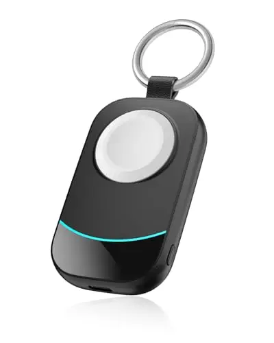 zikker black magnetic portable charger with keychain for Apple Watch