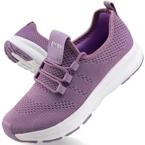 ZYEN women's extra wide toe box walking shoes in purple