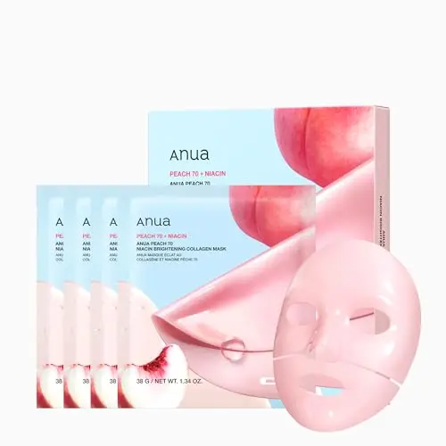 ANUA Peach 70 Niacin Brightening Collagen Mask hydrogel sheets
