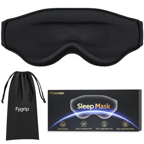 Fygrip black cooling sleep mask with 3D contours