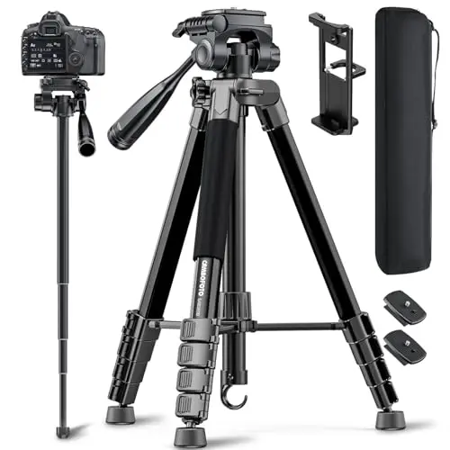 CAMBOFOTO black tripod with detachable monopod center column