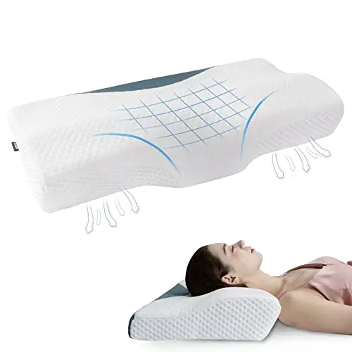 DR.DREAM ergonomic contour memory foam pillow with a butterfly shape