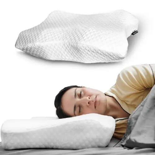 Ecoden charcoal memory foam pillow with butterfly contour for neck support