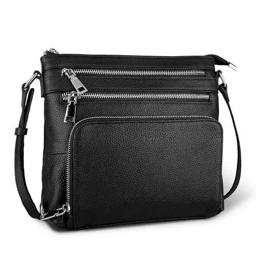 Befen genuine leather medium crossbody bag with built-in RFID wallet