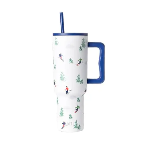 Simple Modern Trek Tumbler with Downhill Skiing pattern