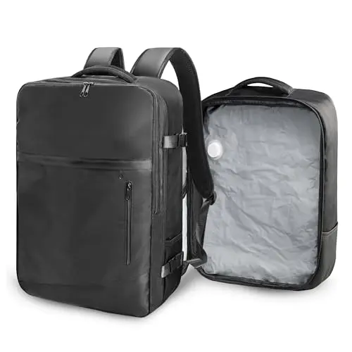 SUOCO travel backpack with separate vacuum storage bag