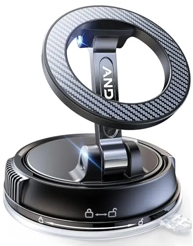 ANDERY magnetic car phone mount with carbon fiber finish