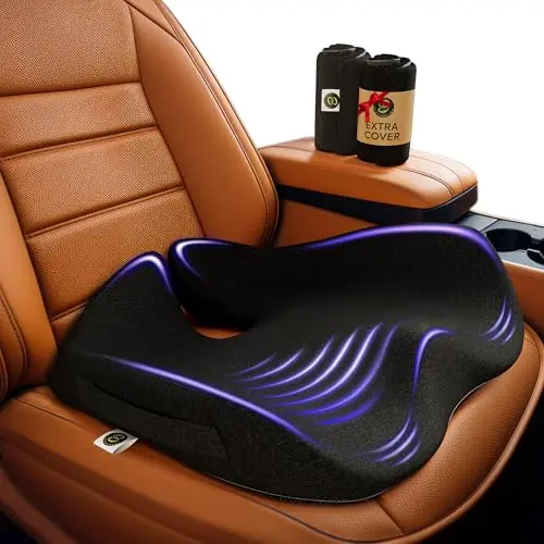 SitCushion extra large memory foam car seat cushion with extra cover