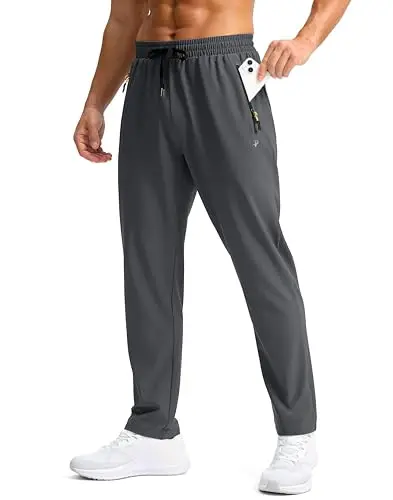 Pudolla Men's Lightweight Summer Travel Pants in iron grey