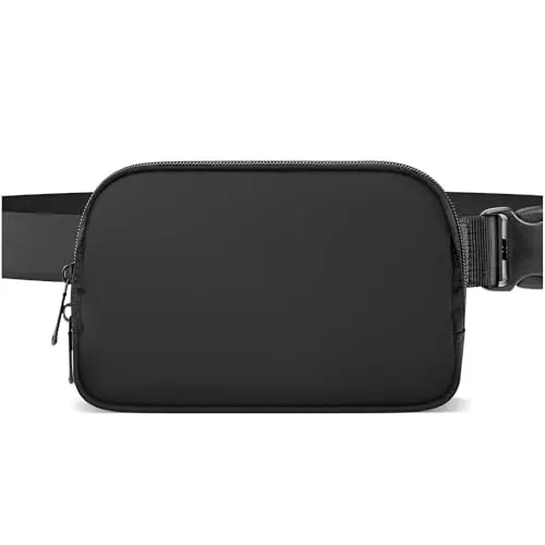 LINKIDEA simple black fanny pack with extended long strap