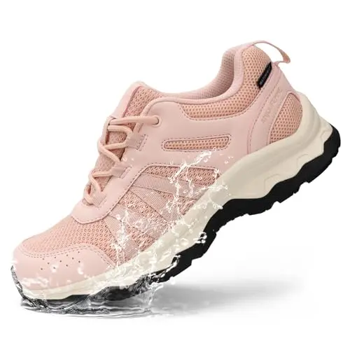 ANJOUFEMME women's waterproof hiking shoes with rugged outsole
