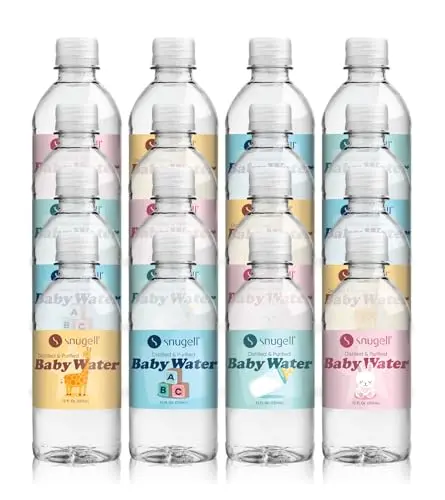 Snugell distilled water for babies in convenient 12oz BPA-free bottles