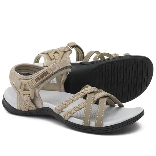 UBFEN women's hiking comfort sport sandals in apricot