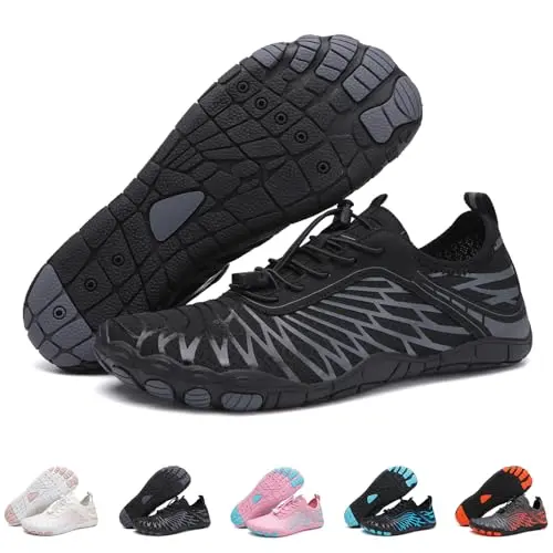 Barezoey barefoot shoes with wide toe box on a natural path