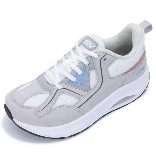 IIV Wide Toe Box Leather Shoes for women in grey and white