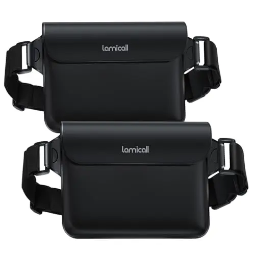 Lamicall waterproof fanny pack two-pack in black