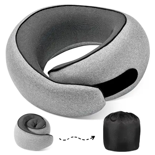 4litamz light grey memory foam travel neck pillow