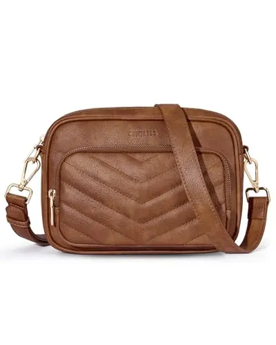 CHOLISS quilted vegan leather crossbody purse with built-in RFID wallet