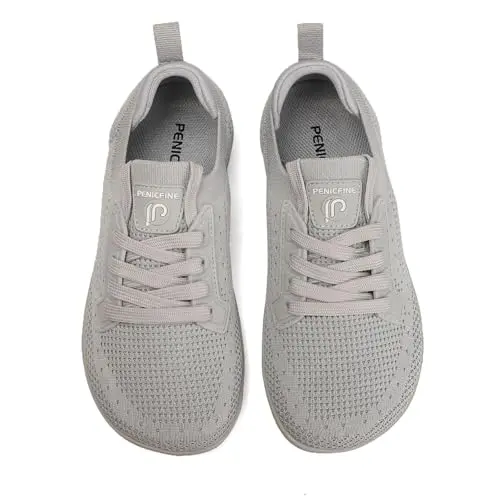 Penicfine women's and men's wide barefoot style casual walking shoes in grey