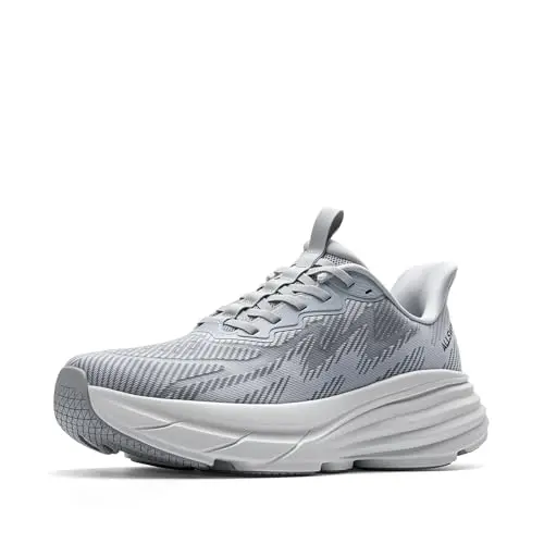 ALLSWIFIT Men's slip-on walking shoes in Grey, highlighting the hands-free design.