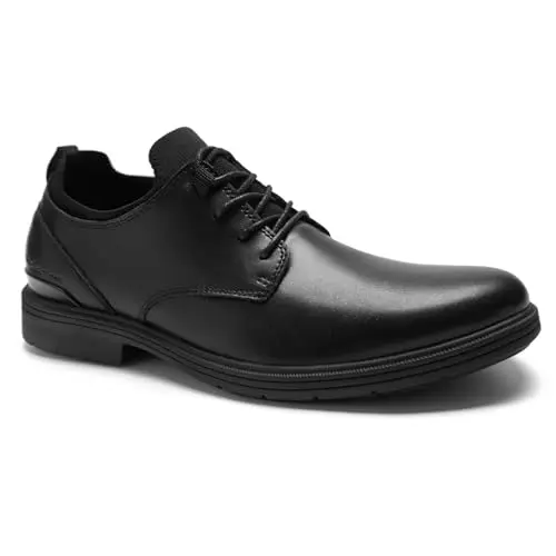 OrthoComfoot men's orthopedic leather dress oxford shoe in black