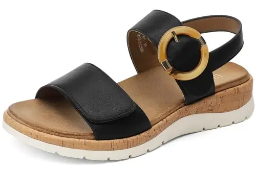 UBFEN women's sandals with arch support and cork-look footbed
