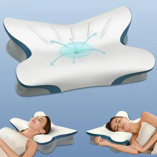 ROPU butterfly-shaped memory foam pillow with a cooling pillowcase