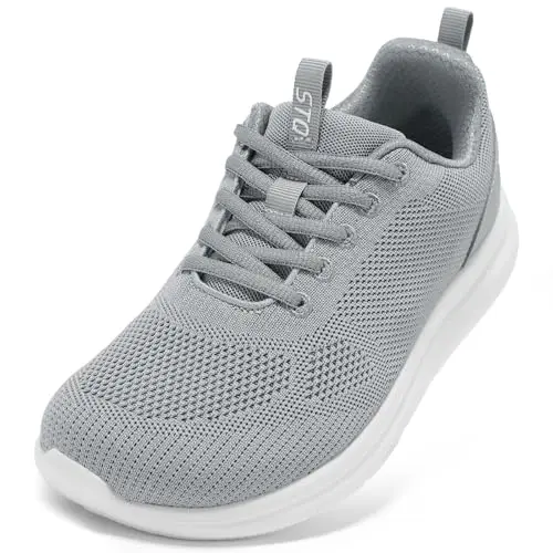 STQ Wide Toe Box Walking Shoes for Women in Medium Grey