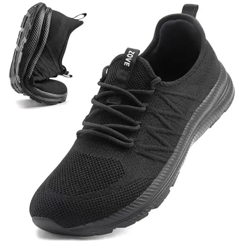 ZOVE wide toe box sneakers for men in black