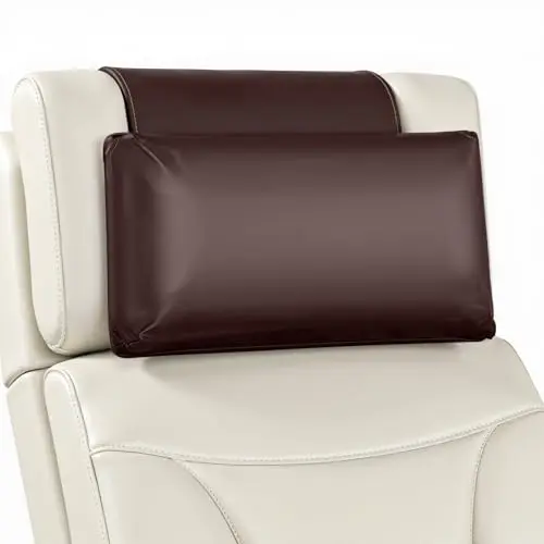 AHUAWA coffee-colored faux leather recliner pillow with adjustable fill