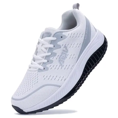 MAFEKE Women's Wide Walking Shoes in white