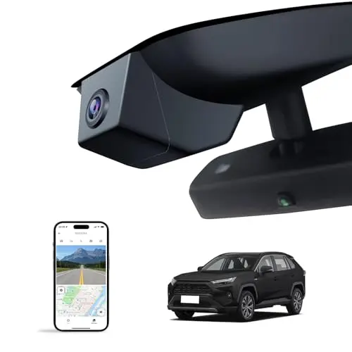 KBSYNT dash cam installed in a 2019-2026 RAV4 with a no-vent-hole cover