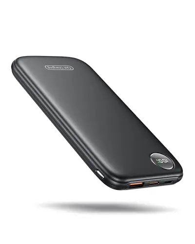 Deep black, ultra-slim Ntaanoo 10000mAh power bank