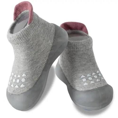 Hstyle Baby Sock Shoes with non-slip rubber sole for toddlers