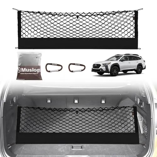 Muslogy black envelope style cargo net for Subaru Outback trunk