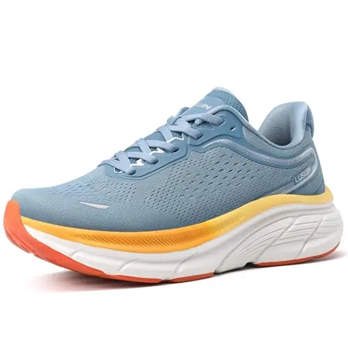LUSWIN blue lightweight breathable walking sneakers