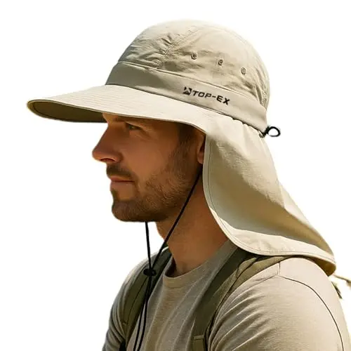 TOP-EX cooling sun hat with neck flap for big heads