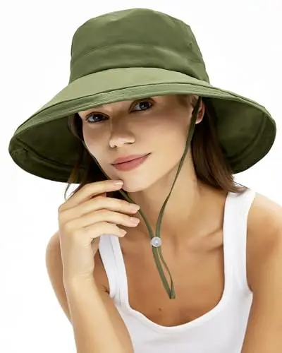 Rosoz quick-dry nylon bucket hat with a fold-up brim, shown in a neutral color.