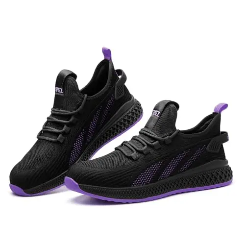 SPIEZ lightweight composite toe safety shoes for women in black and purple