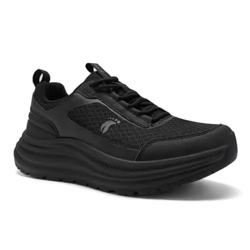 Women's orthopedic wide sport shoes in black