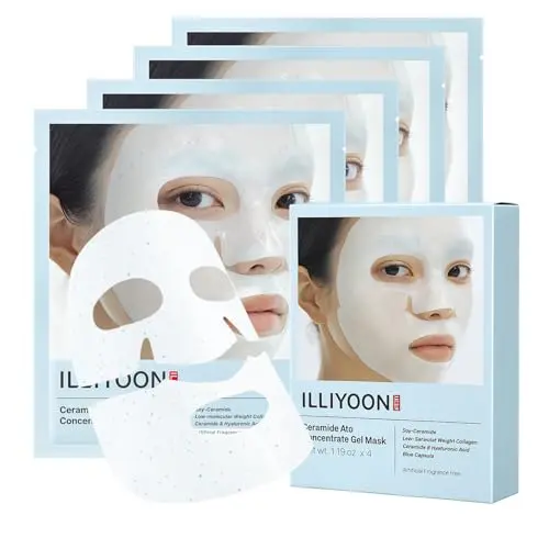 Illiyoon Ceramide Ato Concentrate Gel Face Mask hydrogel sheet with blue capsules