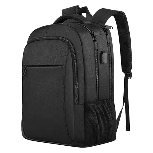 Large black travel laptop backpack