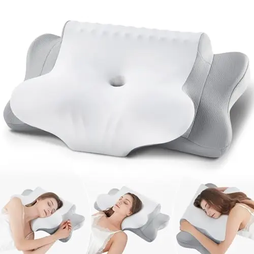 FAIORD dual-sided orthopedic pillow showing butterfly and arched sides